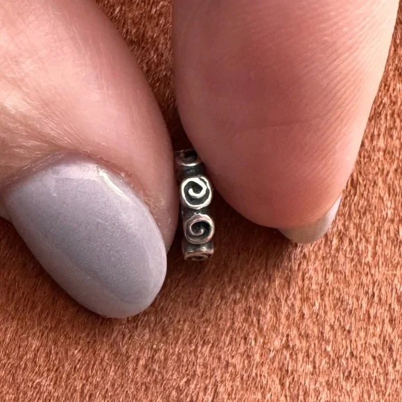 Retired PANDORA ALE 925 Sterling Silver Rose Swirl Spacer Charm #790176 - Picture 2 of 4